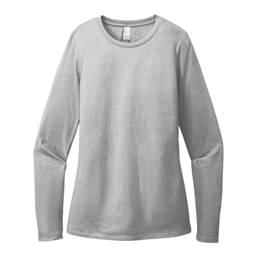 Customizable District DT110 Womens CVC Long Sleeve Tee Side Seamed