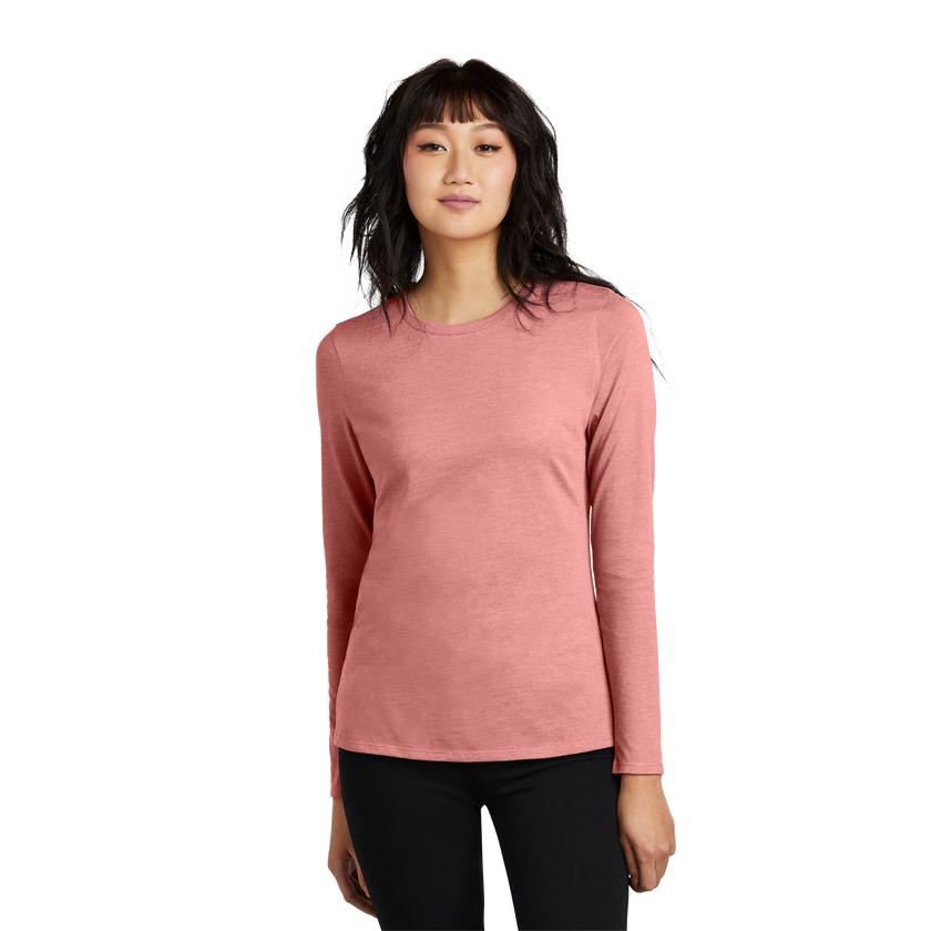 Customizable District DT110 Womens CVC Long Sleeve Tee Side Seamed