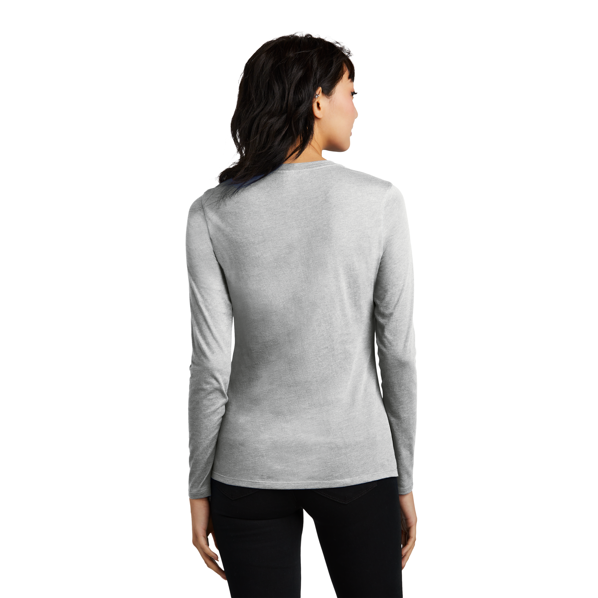 Customizable District DT110 Womens CVC Long Sleeve Tee Side Seamed