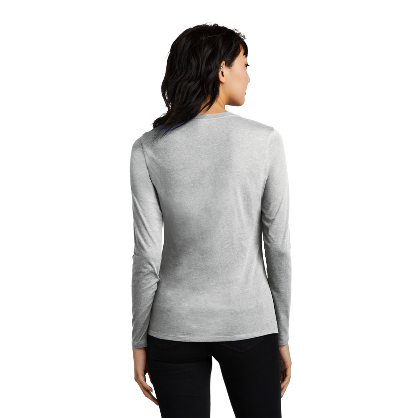 Customizable District DT110 Womens CVC Long Sleeve Tee Side Seamed