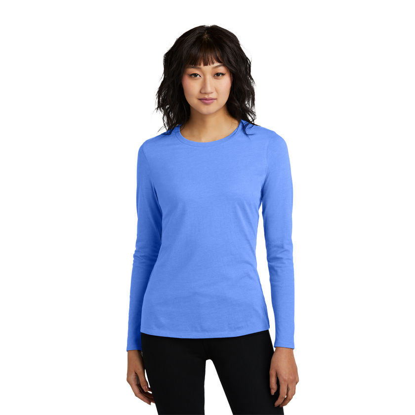 Customizable District DT110 Womens CVC Long Sleeve Tee Side Seamed