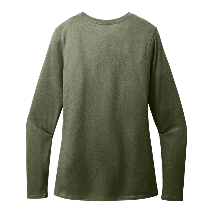 Customizable District DT110 Womens CVC Long Sleeve Tee Side Seamed