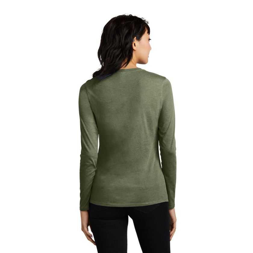 Customizable District DT110 Womens CVC Long Sleeve Tee Side Seamed