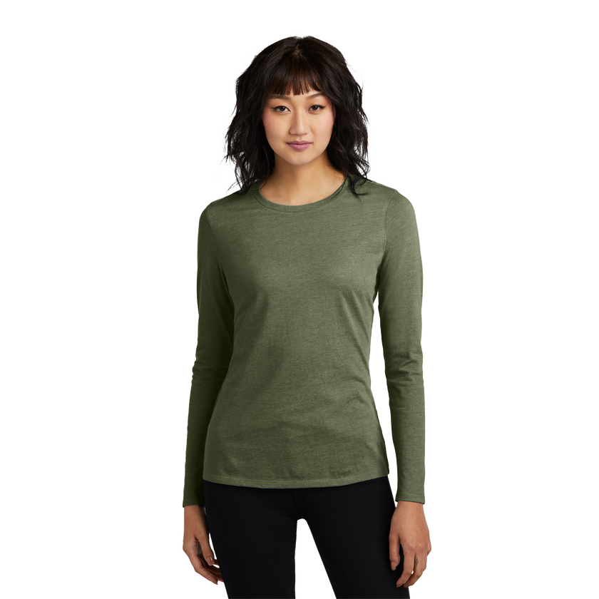 Customizable District DT110 Womens CVC Long Sleeve Tee Side Seamed