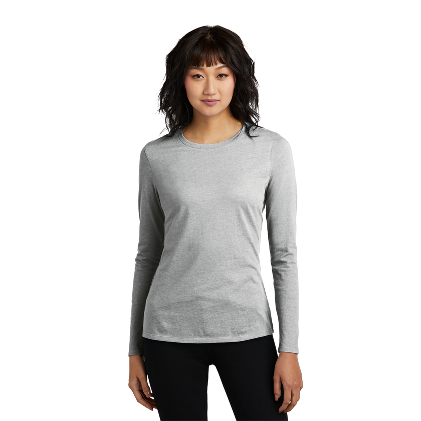 Customizable District DT110 Womens CVC Long Sleeve Tee Side Seamed