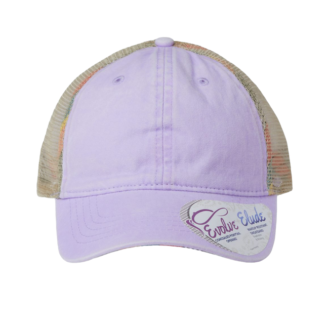 Customizable Infinity Her TE8S Womens Washed Mesh Back Low Profile Ponytail Cap