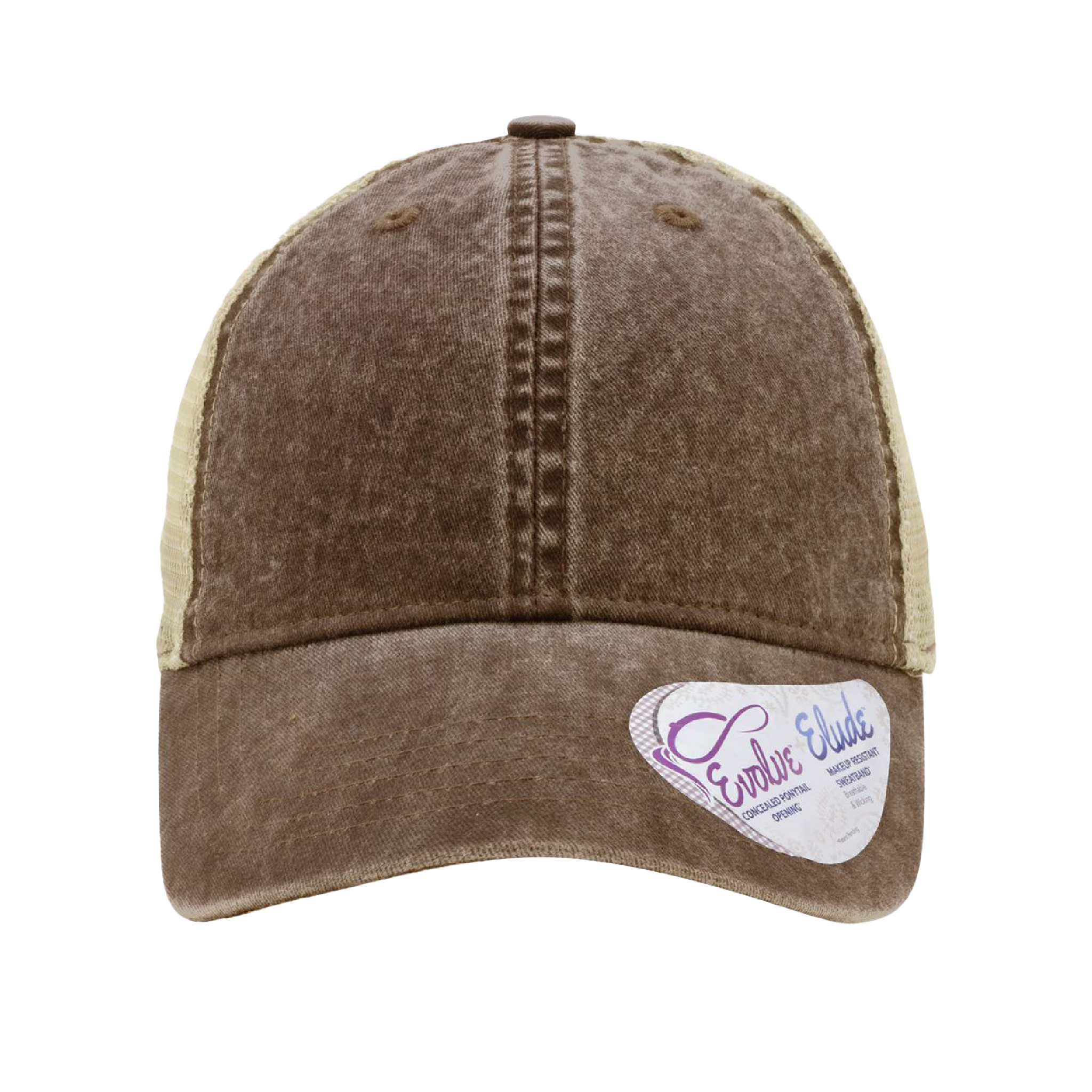 Customizable Infinity Her TE8S Womens Washed Mesh Back Low Profile Ponytail Cap