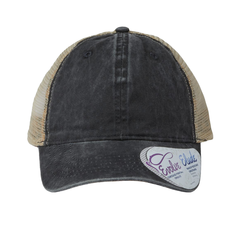 Customizable Infinity Her TE8S Womens Washed Mesh Back Low Profile Ponytail Cap