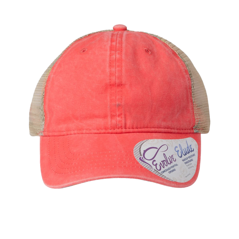 Customizable Infinity Her TE8S Womens Washed Mesh Back Low Profile Ponytail Cap