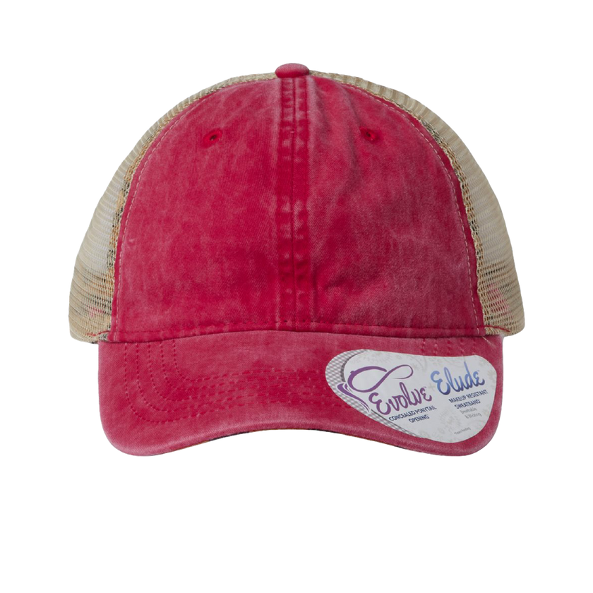 Customizable Infinity Her TE8S Womens Washed Mesh Back Low Profile Ponytail Cap