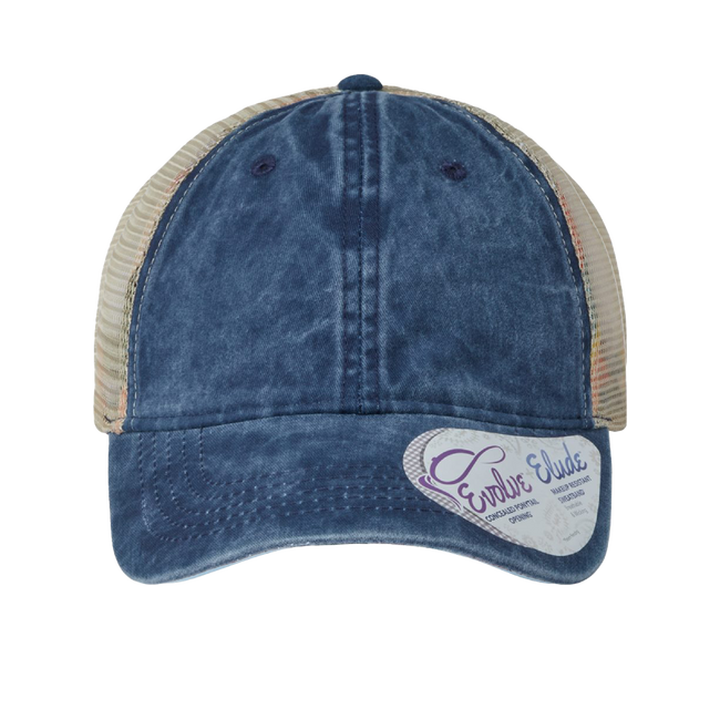 Customizable Infinity Her TE8S Womens Washed Mesh Back Low Profile Ponytail Cap