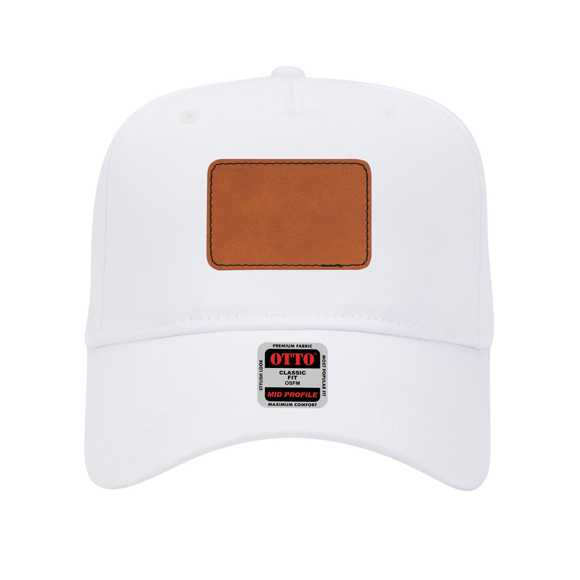 Customizable OTTO 31-069 Mid Profile Cap with PU Leather Patch Front