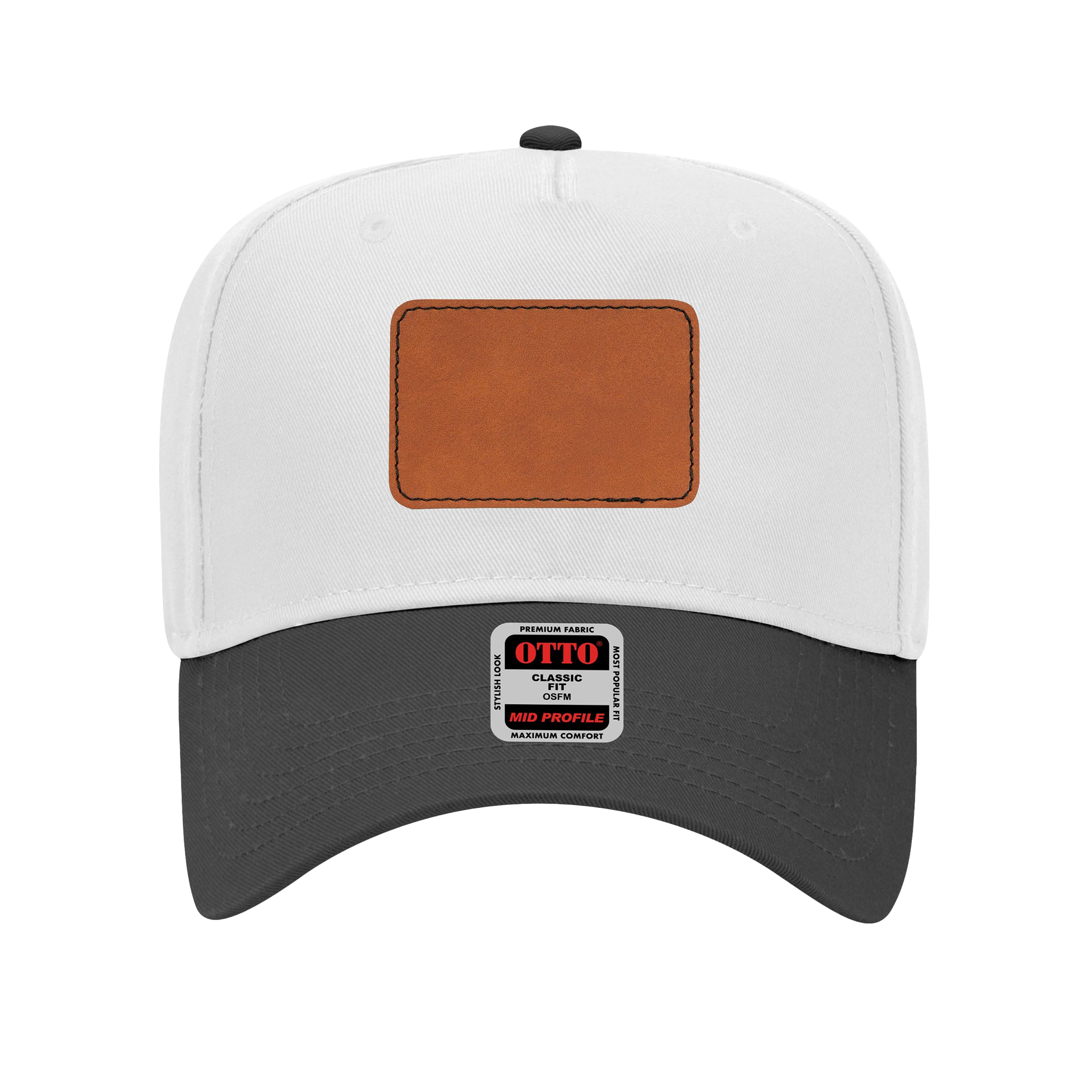 Customizable OTTO 31-069 Mid Profile Cap with PU Leather Patch Front