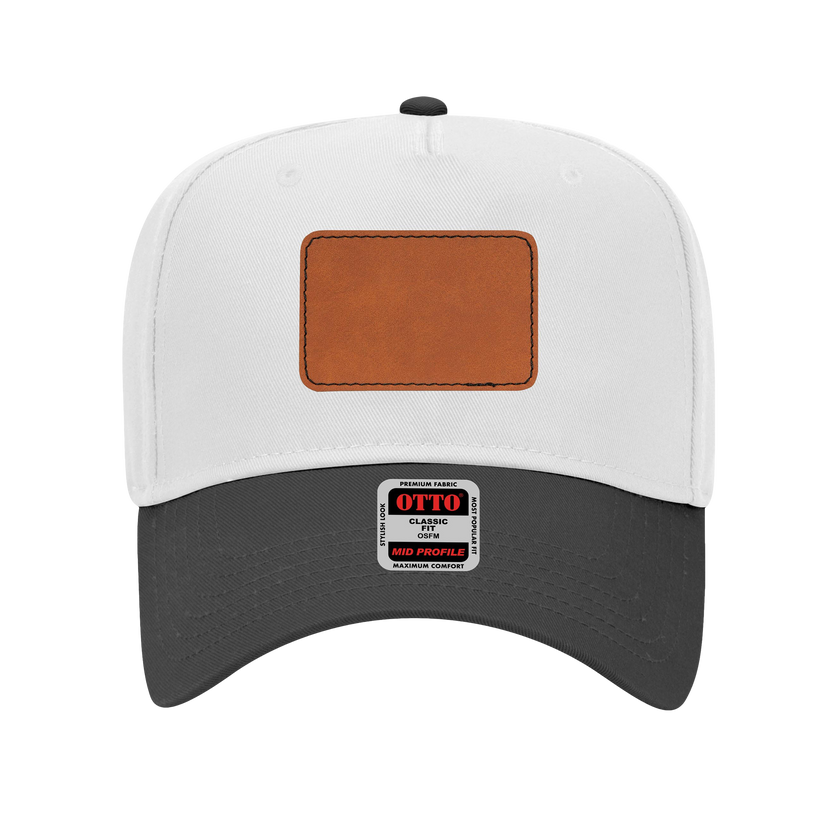 Customizable OTTO 31-069 Mid Profile Cap with PU Leather Patch Front