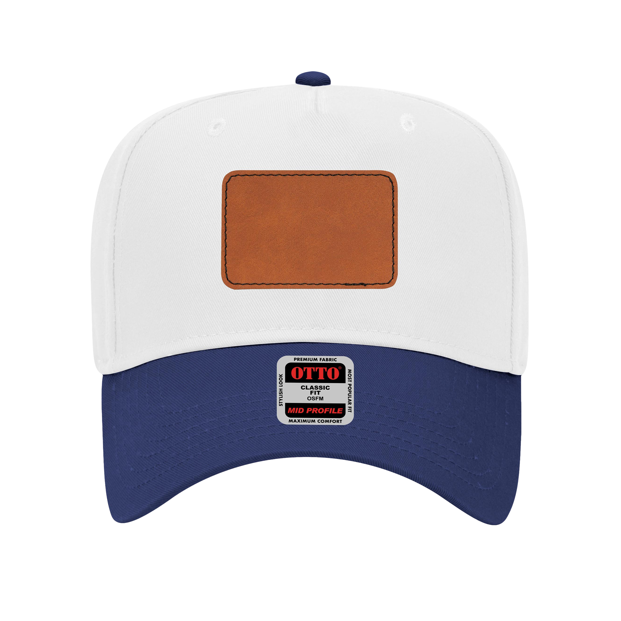 Customizable OTTO 31-069 Mid Profile Cap with PU Leather Patch Front