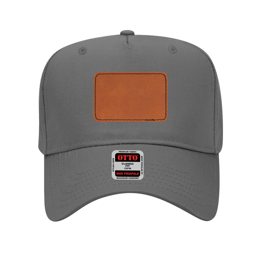 Customizable OTTO 31-069 Mid Profile Cap with PU Leather Patch Front