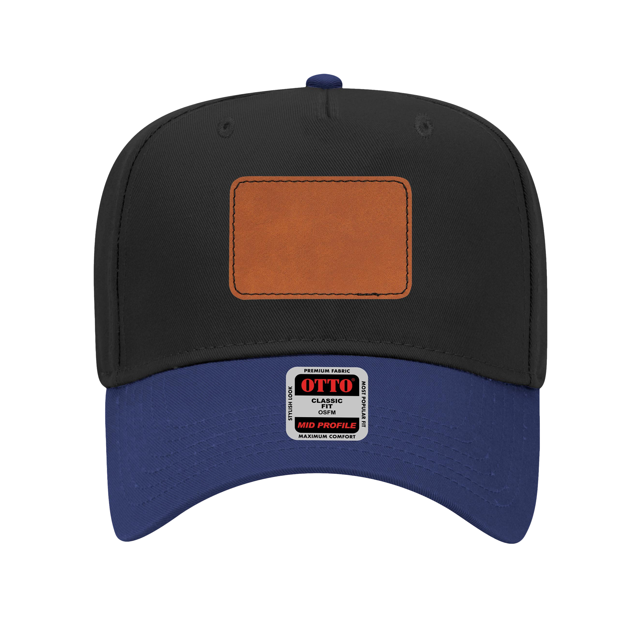 Customizable OTTO 31-069 Mid Profile Cap with PU Leather Patch Front