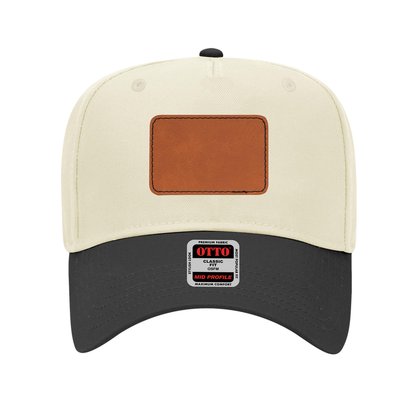 Customizable OTTO 31-069 Mid Profile Cap with PU Leather Patch Front