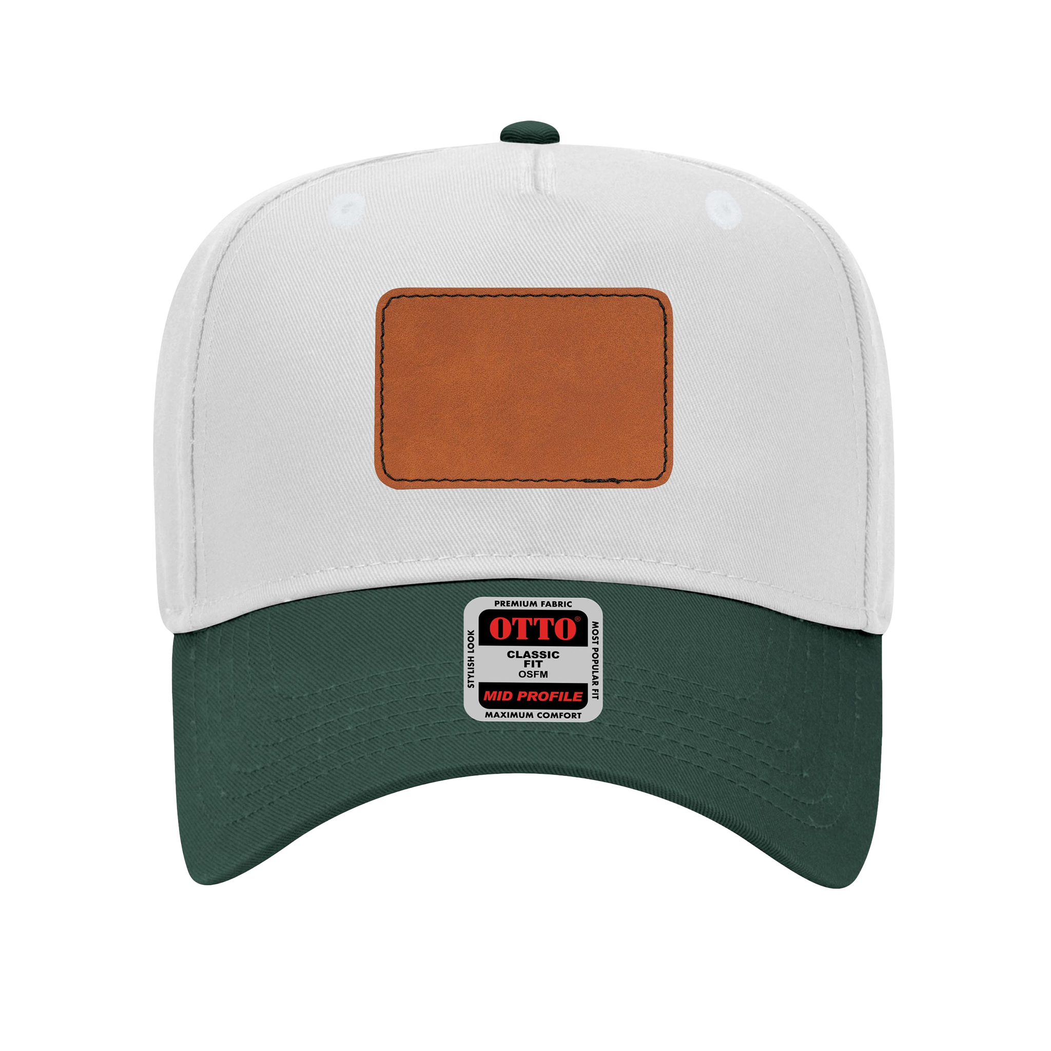 Customizable OTTO 31-069 Mid Profile Cap with PU Leather Patch Front