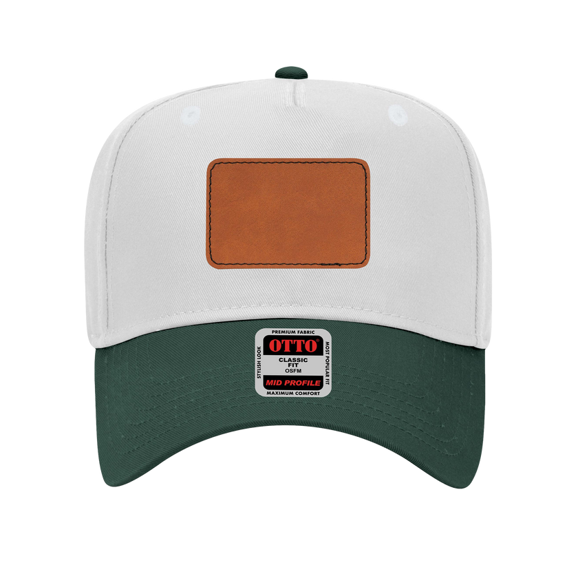 Customizable OTTO 31-069 Mid Profile Cap with PU Leather Patch Front
