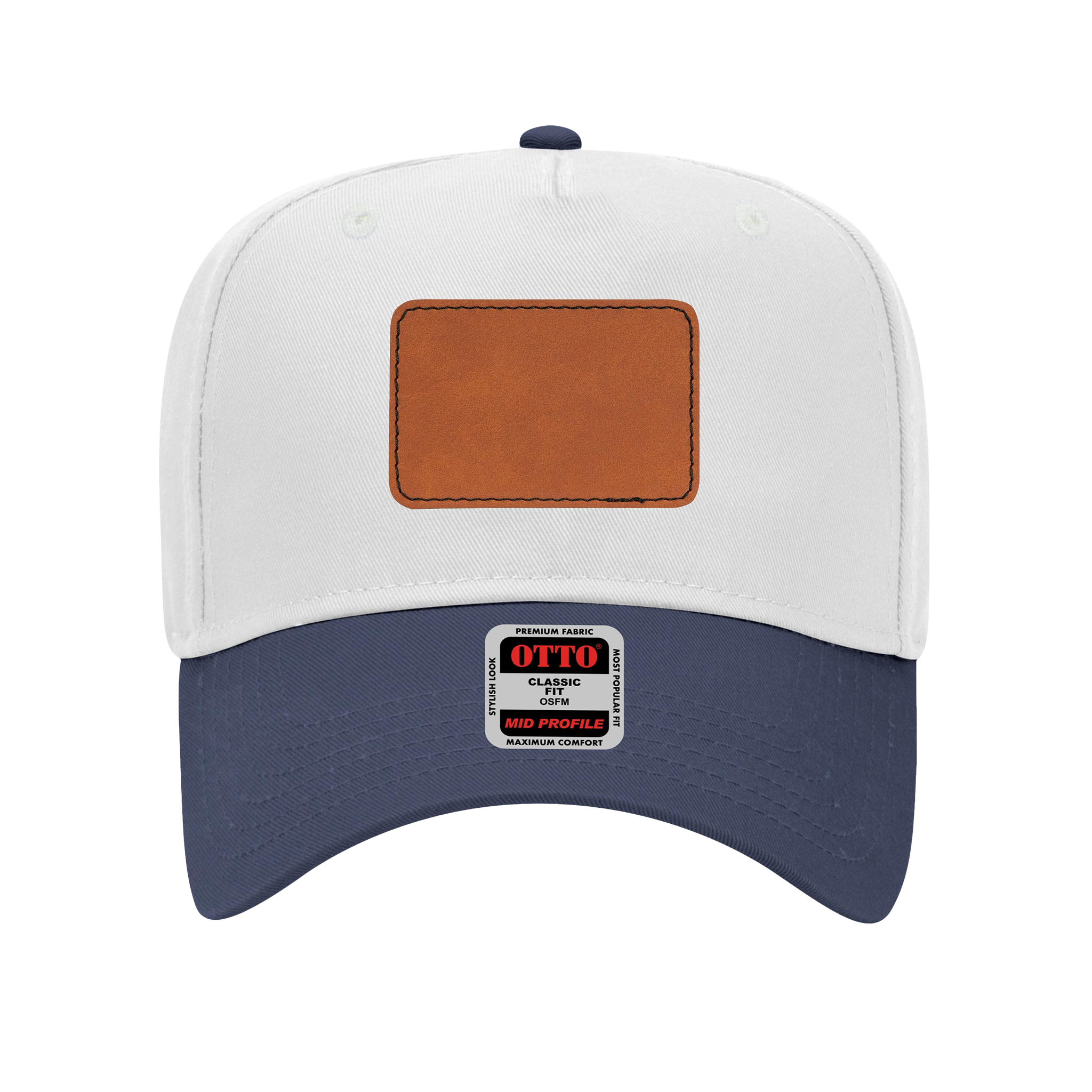 Customizable OTTO 31-069 Mid Profile Cap with PU Leather Patch Front