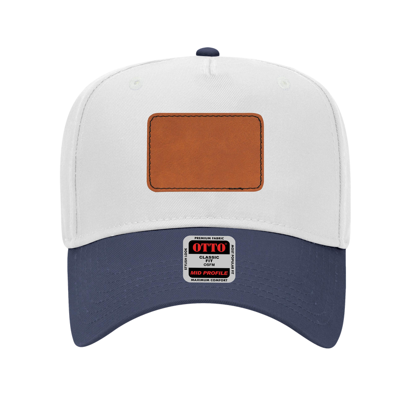 Customizable OTTO 31-069 Mid Profile Cap with PU Leather Patch Front