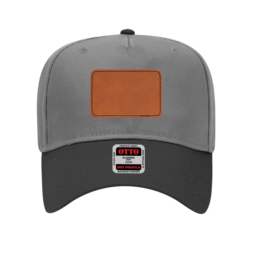 Customizable OTTO 31-069 Mid Profile Cap with PU Leather Patch Front