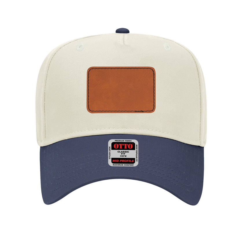 Customizable OTTO 31-069 Mid Profile Cap with PU Leather Patch Front
