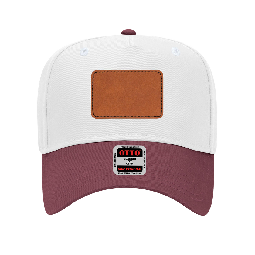 Customizable OTTO 31-069 Mid Profile Cap with PU Leather Patch Front