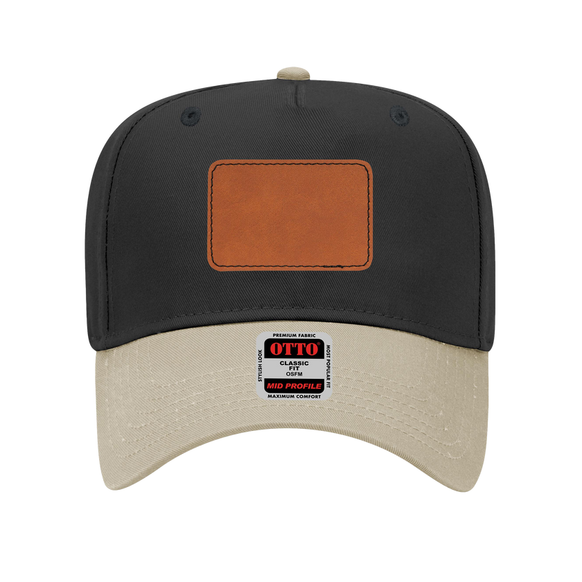Customizable OTTO 31-069 Mid Profile Cap with PU Leather Patch Front