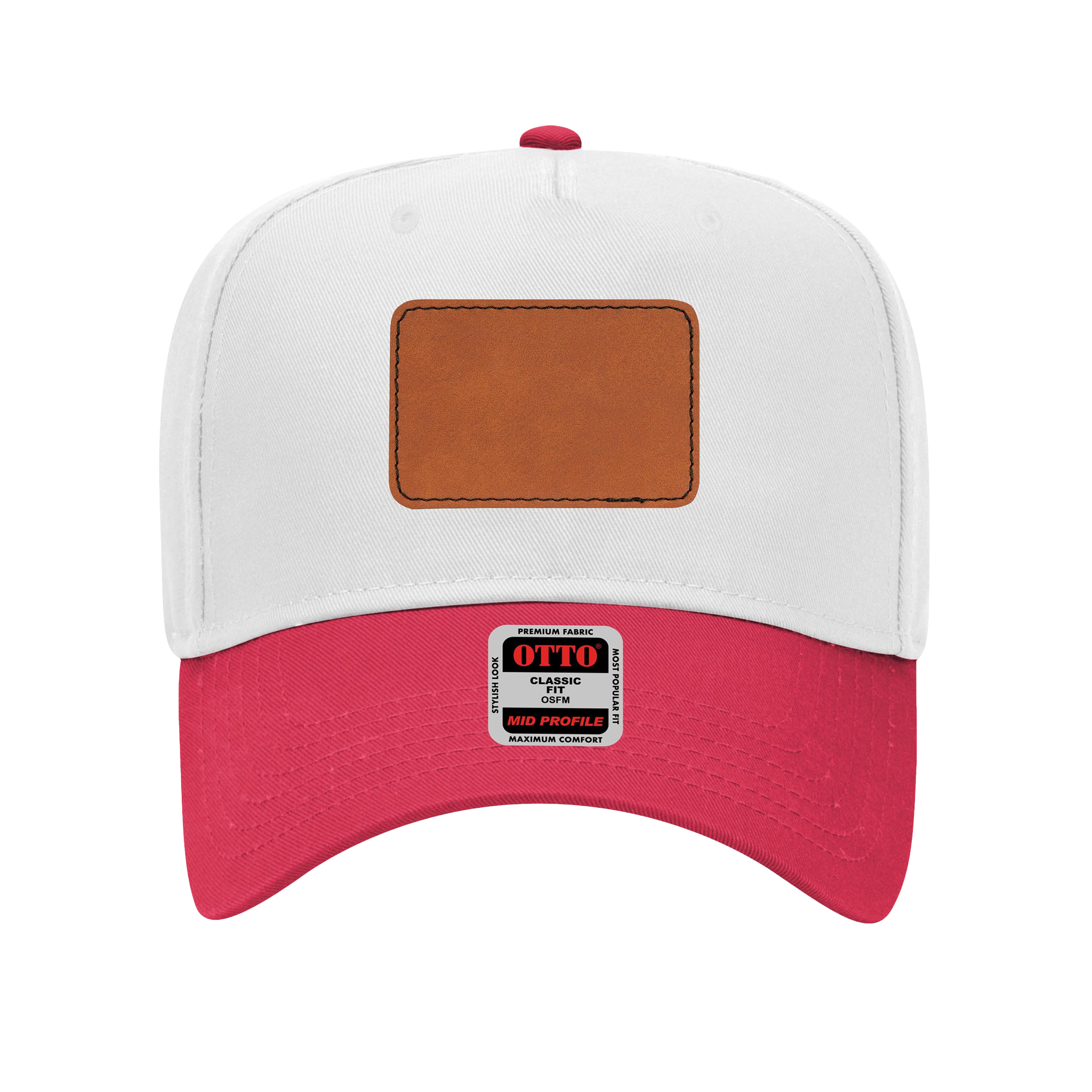 Customizable OTTO 31-069 Mid Profile Cap with PU Leather Patch Front