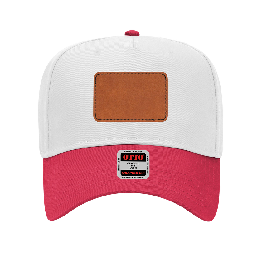 Customizable OTTO 31-069 Mid Profile Cap with PU Leather Patch Front