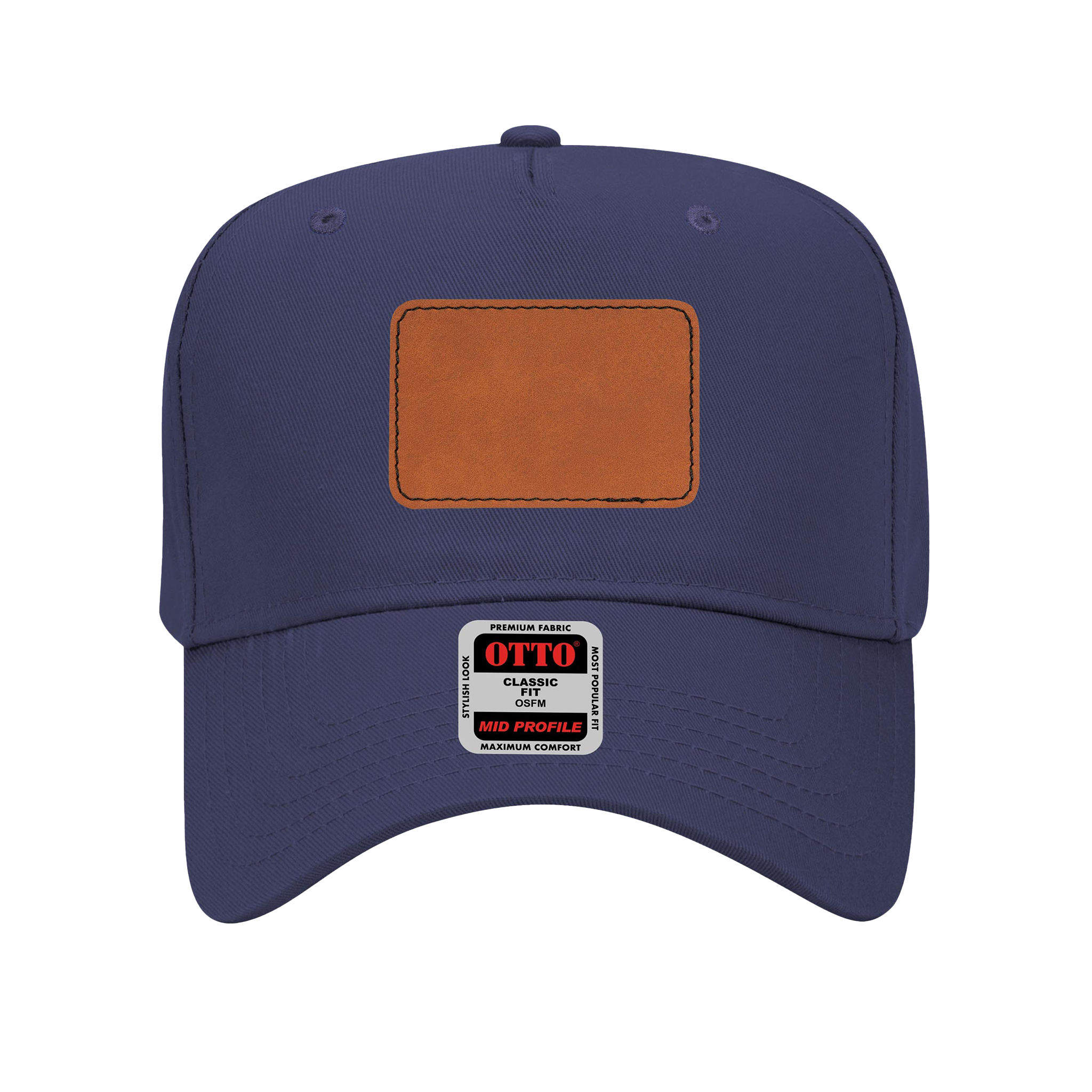 Customizable OTTO 31-069 Mid Profile Cap with PU Leather Patch Front