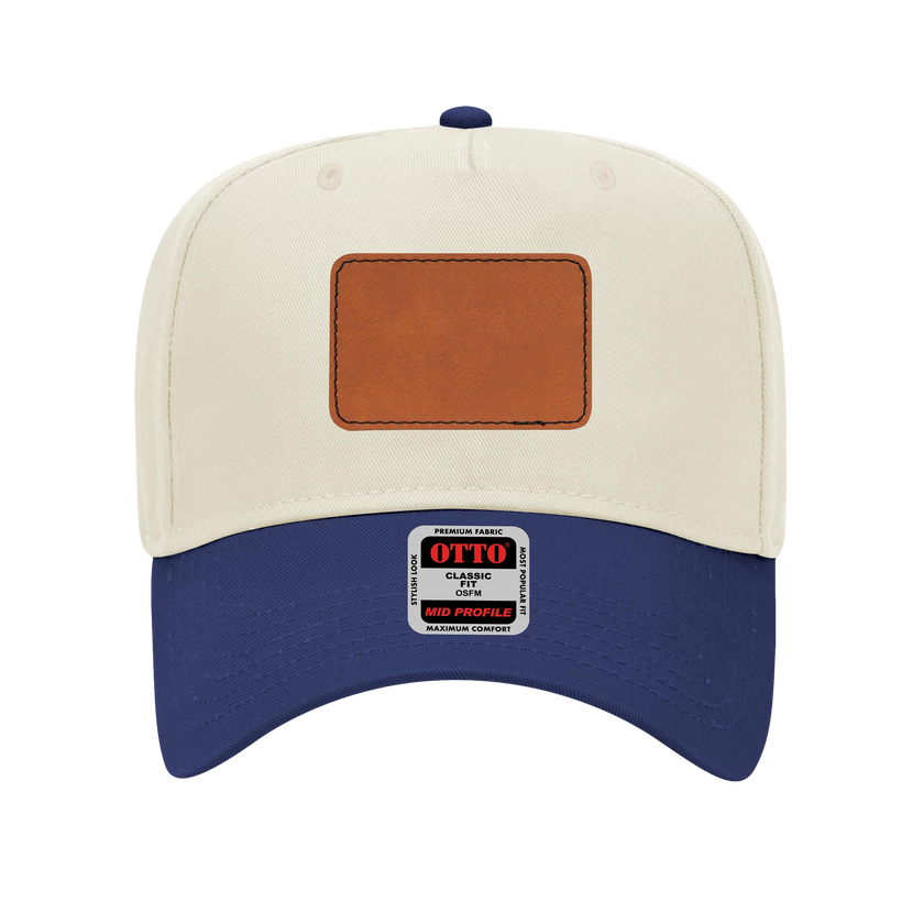 Customizable OTTO 31-069 Mid Profile Cap with PU Leather Patch Front