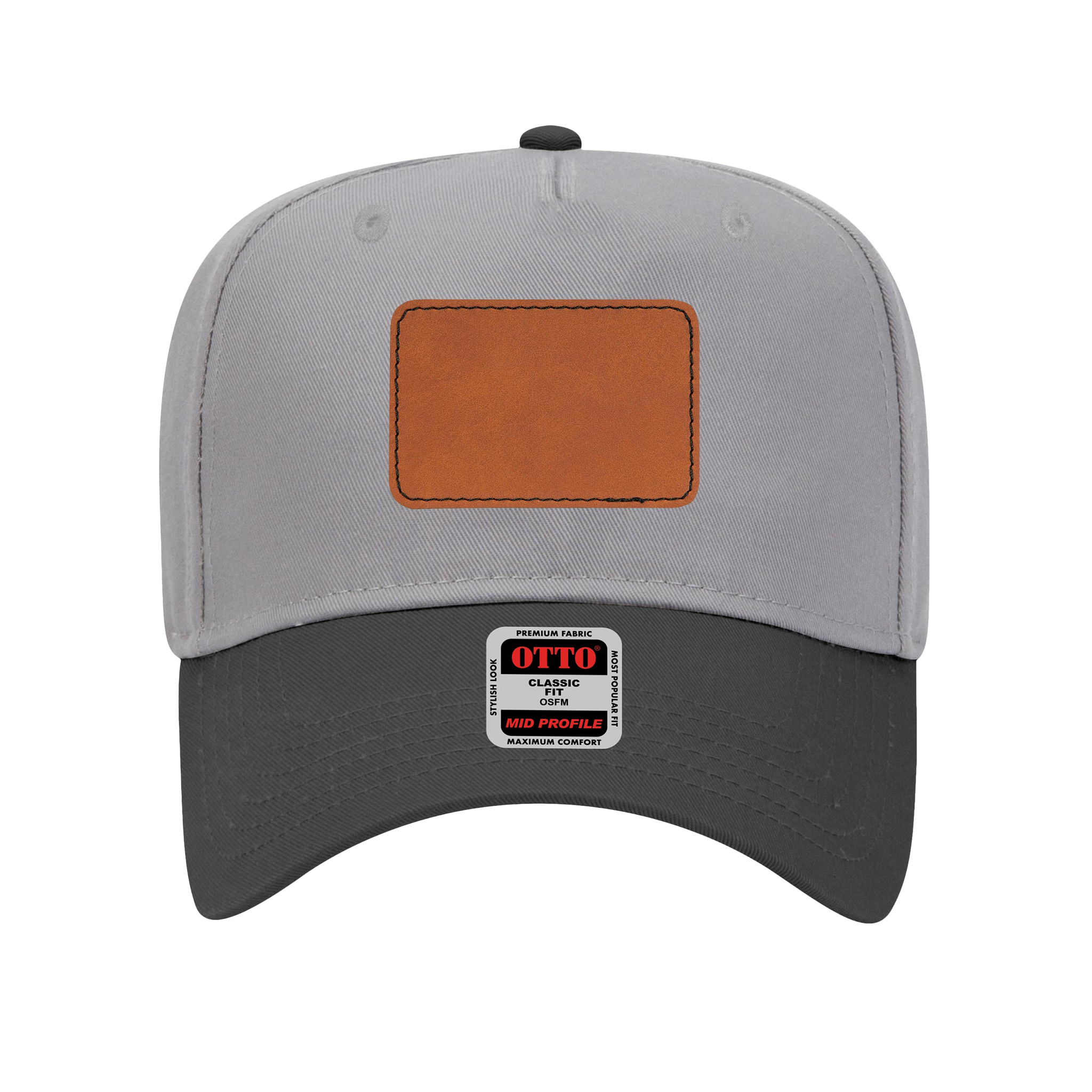 Customizable OTTO 31-069 Mid Profile Cap with PU Leather Patch Front