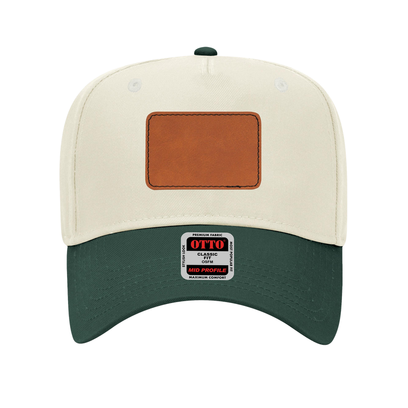 Customizable OTTO 31-069 Mid Profile Cap with PU Leather Patch Front