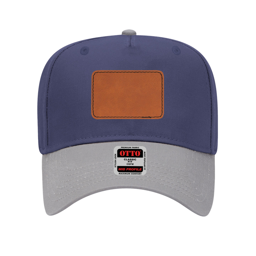 Customizable OTTO 31-069 Mid Profile Cap with PU Leather Patch Front