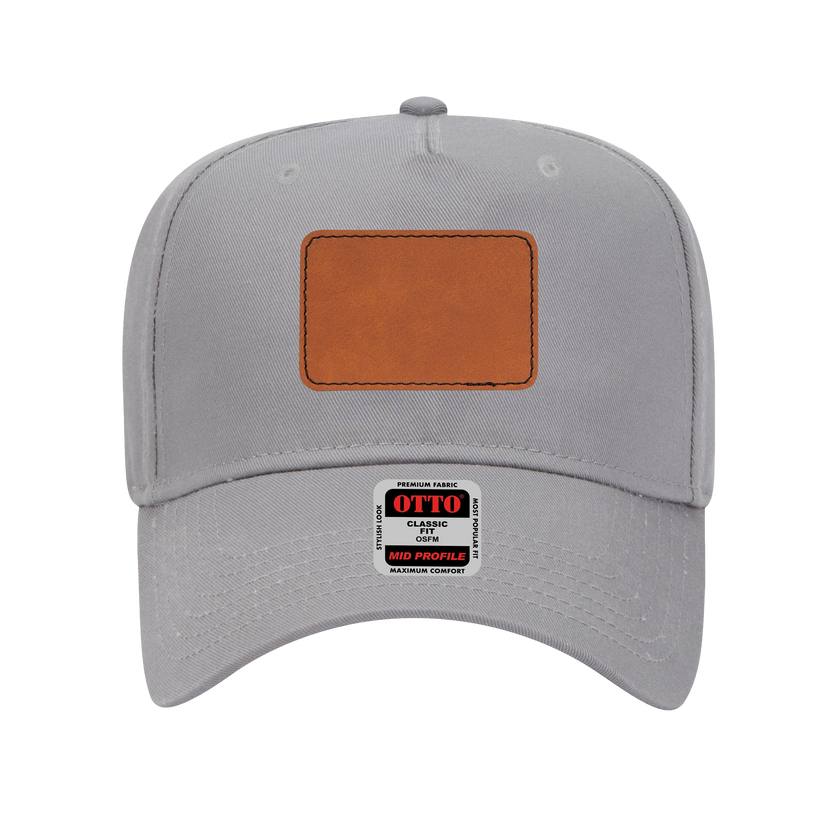 Customizable OTTO 31-069 Mid Profile Cap with PU Leather Patch Front