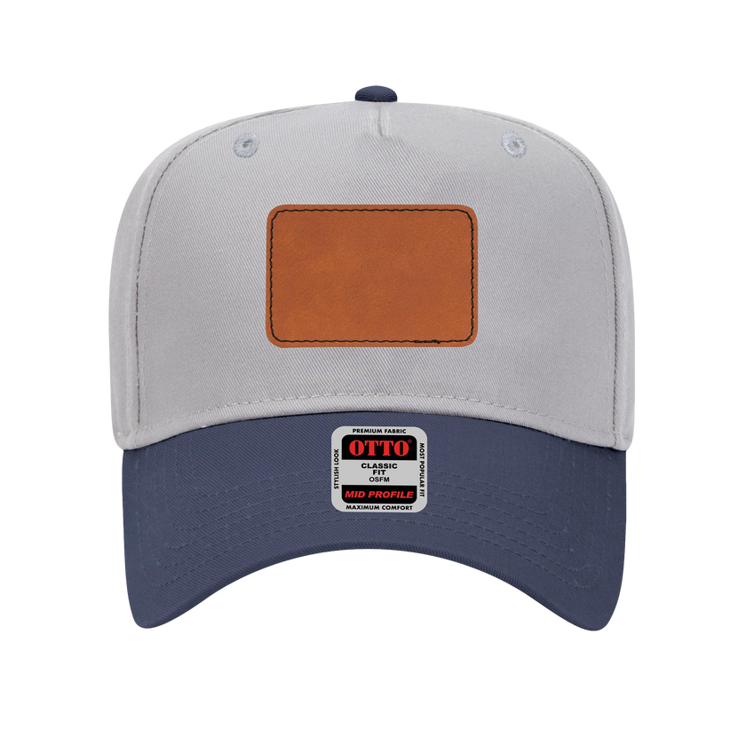 Customizable OTTO 31-069 Mid Profile Cap with PU Leather Patch Front
