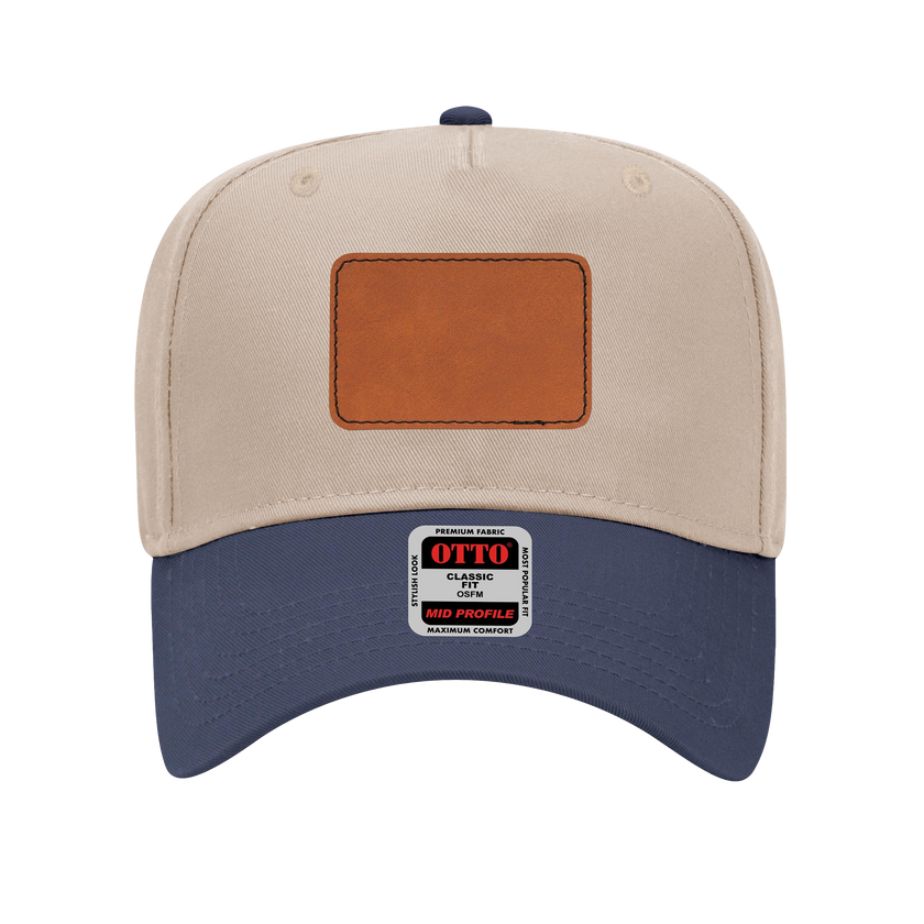 Customizable OTTO 31-069 Mid Profile Cap with PU Leather Patch Front