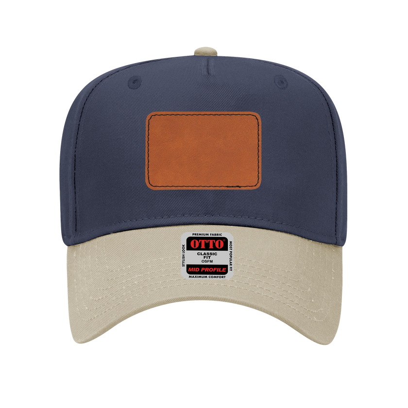 Customizable OTTO 31-069 Mid Profile Cap with PU Leather Patch Front