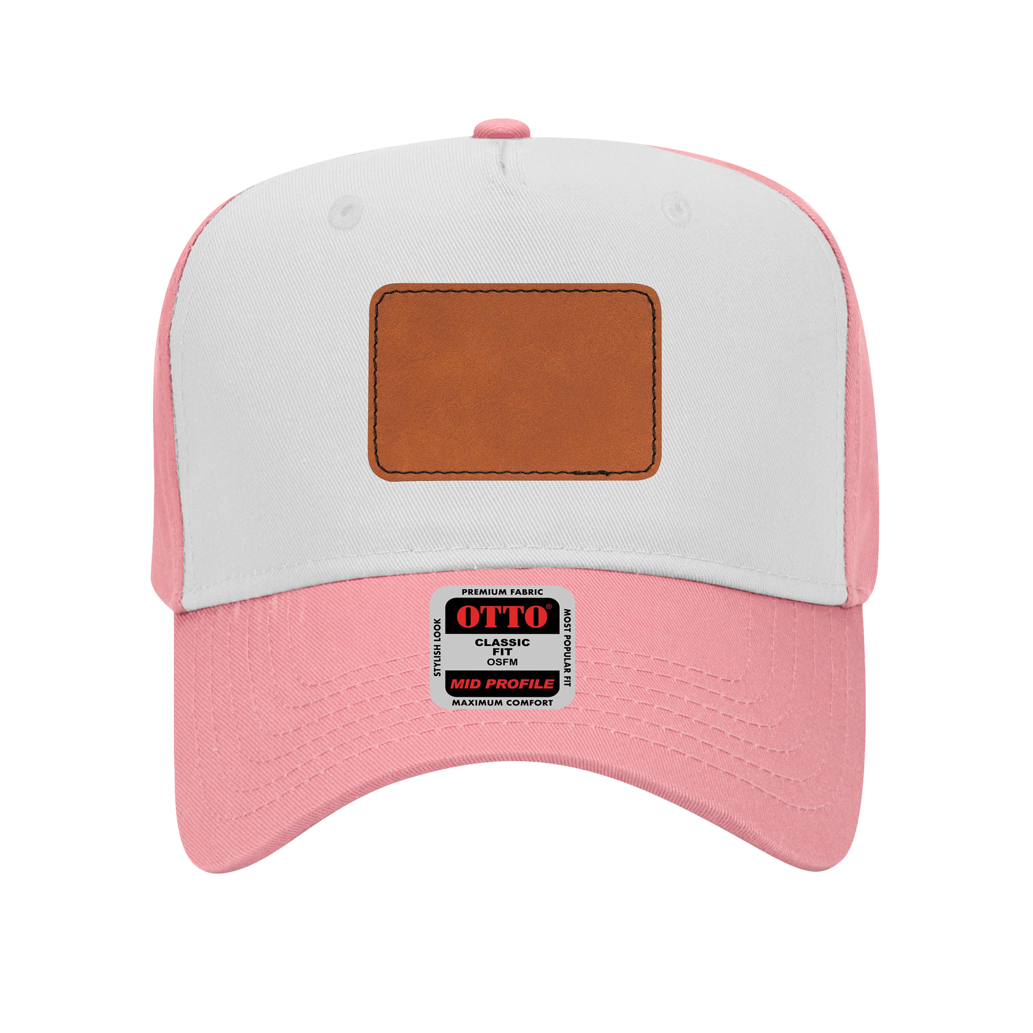 Customizable OTTO 31-069 Mid Profile Cap with PU Leather Patch Front