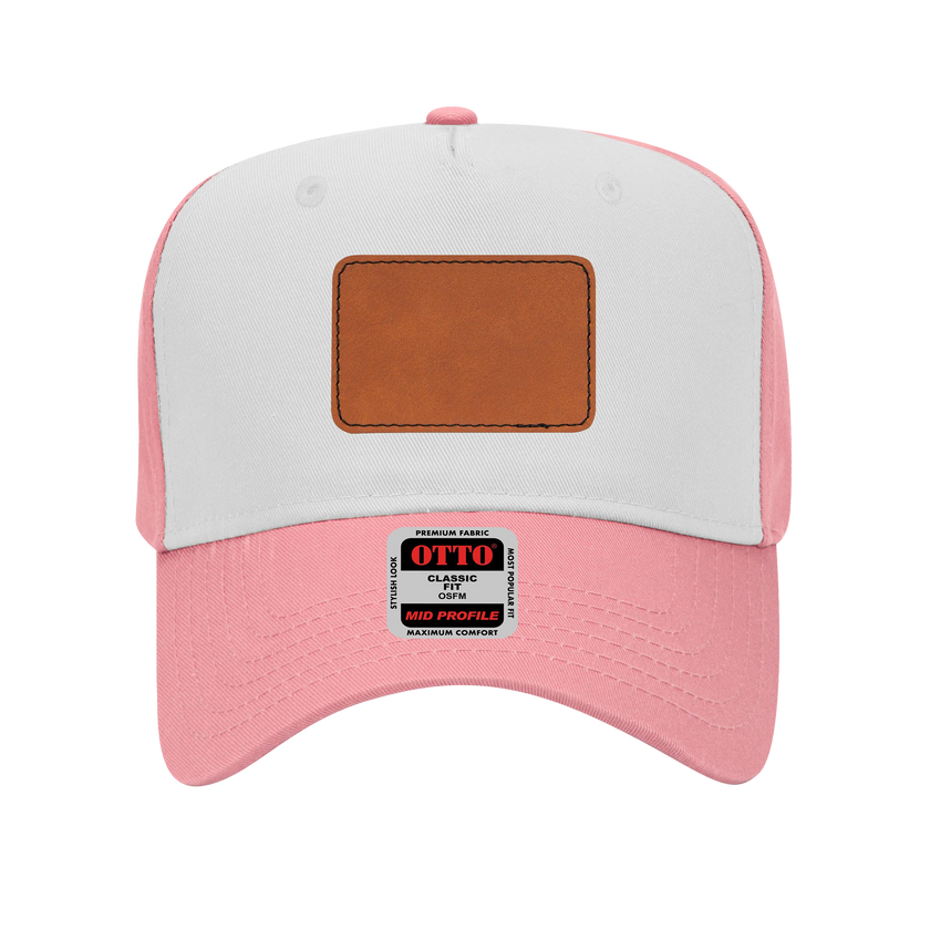 Customizable OTTO 31-069 Mid Profile Cap with PU Leather Patch Front