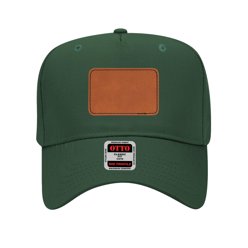 Customizable OTTO 31-069 Mid Profile Cap with PU Leather Patch Front