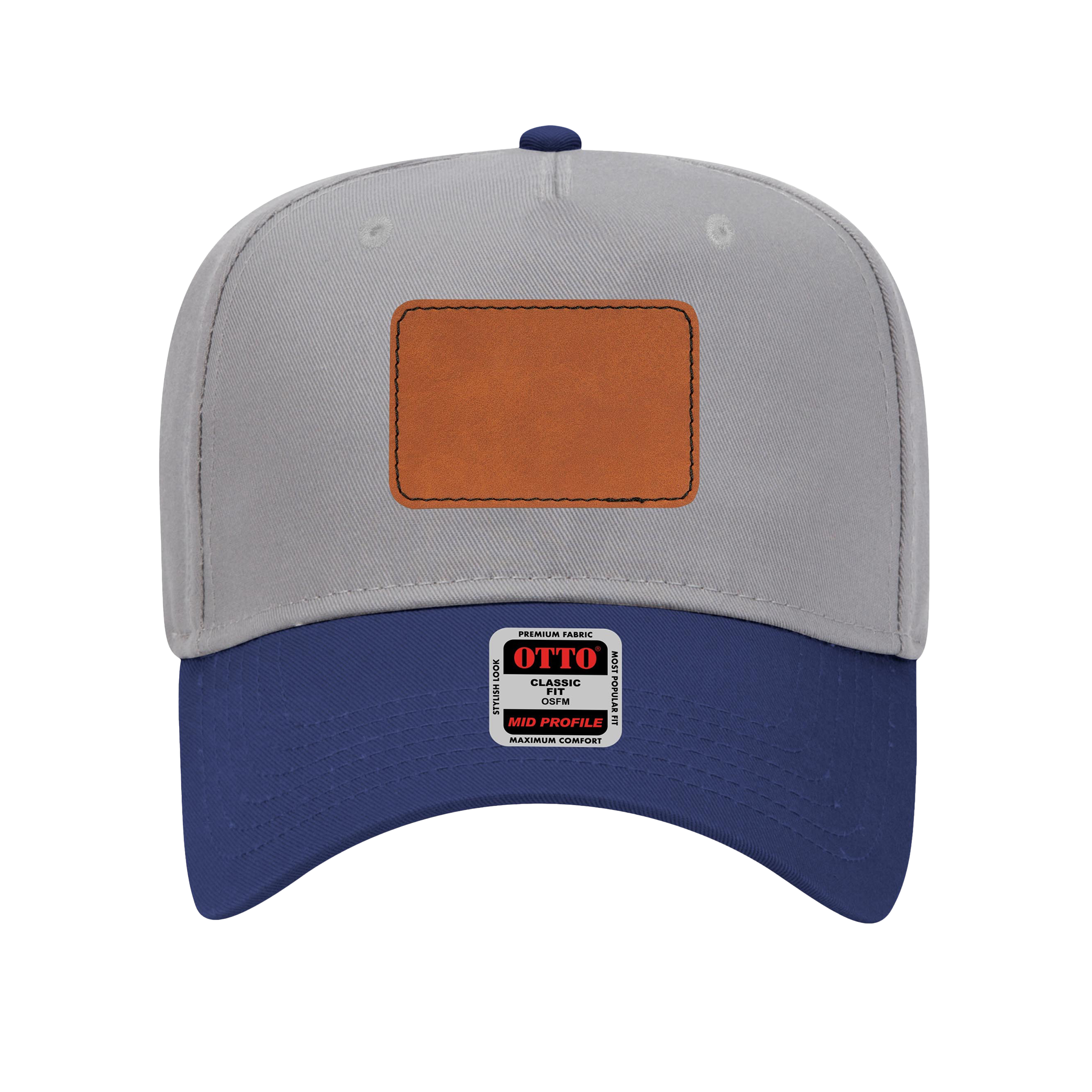 Customizable OTTO 31-069 Mid Profile Cap with PU Leather Patch Front