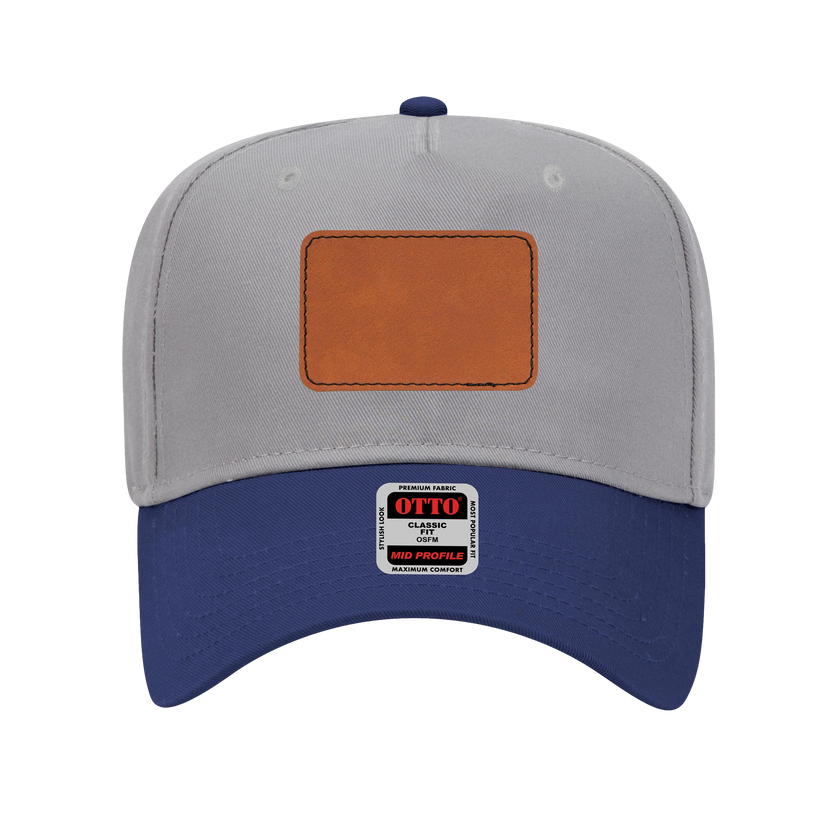 Customizable OTTO 31-069 Mid Profile Cap with PU Leather Patch Front