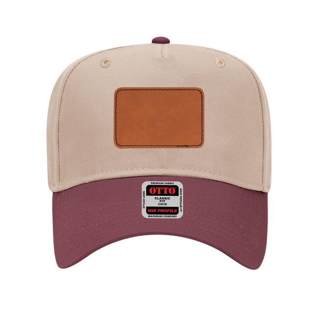Customizable OTTO 31-069 Mid Profile Cap with PU Leather Patch Front