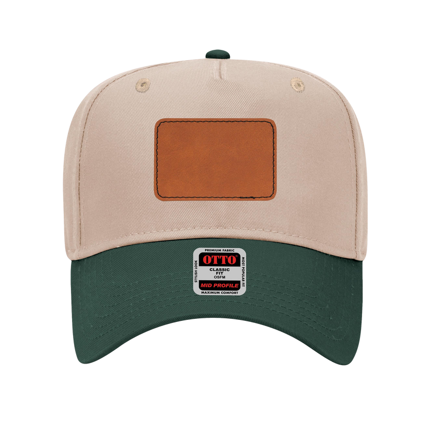 Customizable OTTO 31-069 Mid Profile Cap with PU Leather Patch Front