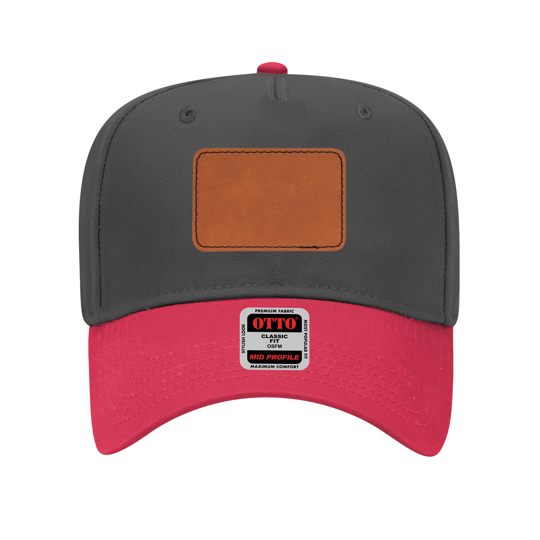 Customizable OTTO 31-069 Mid Profile Cap with PU Leather Patch Front
