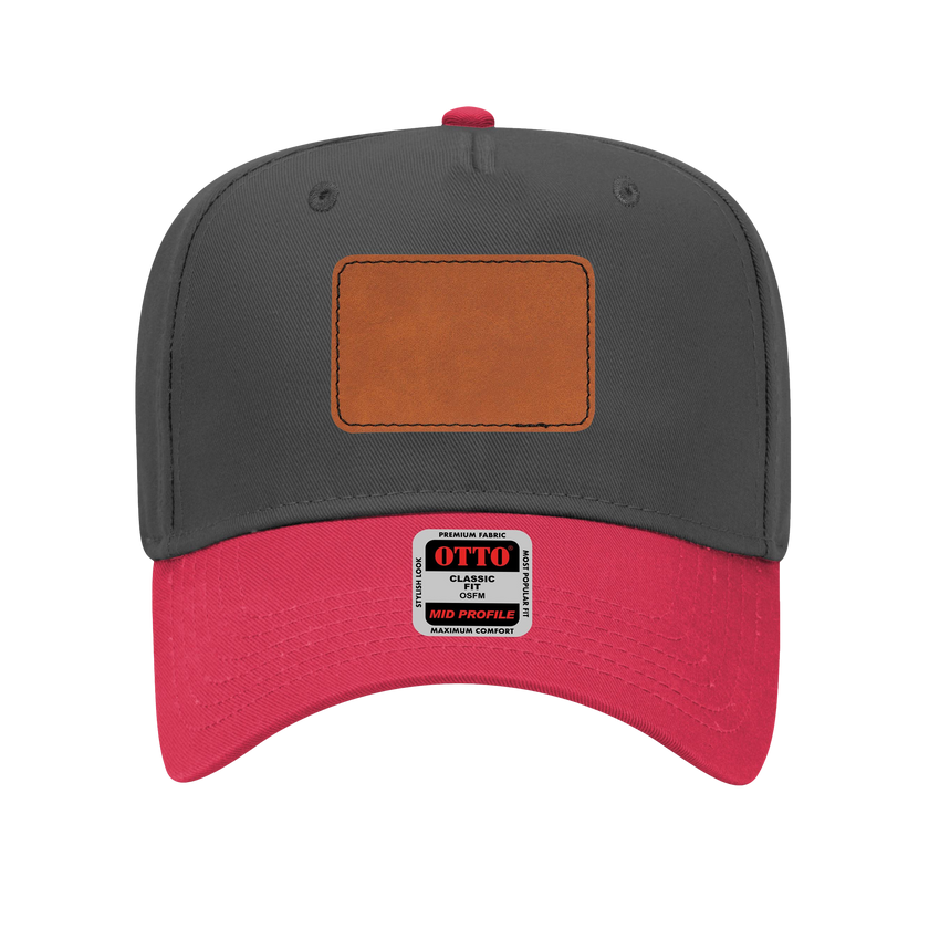 Customizable OTTO 31-069 Mid Profile Cap with PU Leather Patch Front